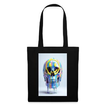 Psychedelic Skull with Smile Goggles - Tote Bag - black - Front