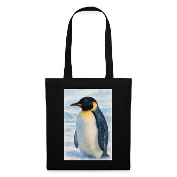 Aquarell Pinguin am Meer - Stoffbeutel - Schwarz - Vorne