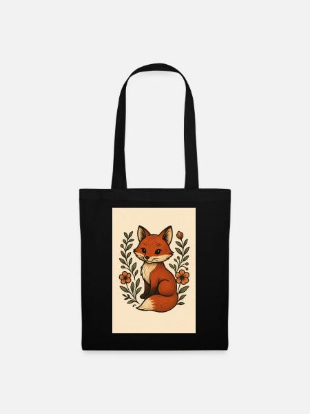 Großer Fuchs - Stoffbeutel - Schwarz