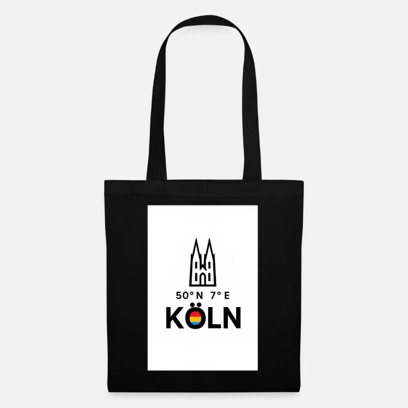 Cologne Compass 50°N 7°E Skyline - Tote Bag - black