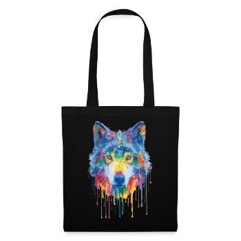Wolf - Stoffbeutel - Schwarz - Vorne