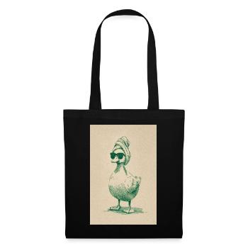 Canard turban vintage - Sac en tissu - noir - Devant