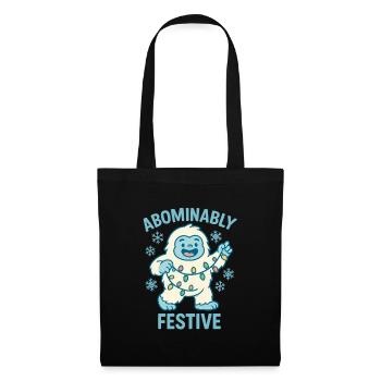 Abominablement festif – Noël Yéti - Sac en tissu - noir - Devant