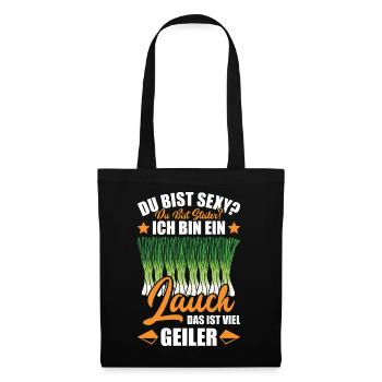 Gym DU BIST STEILER BIN EIN LAUCH DAS IST GEILER - Stoffbeutel - Schwarz - Vorne