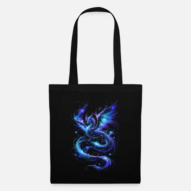 Blauer Sternenfeuerdrache - Stoffbeutel - Schwarz