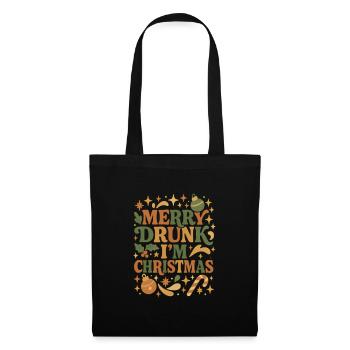 Joyeux Noël ivre à Noël Pull moche - Sac en tissu - noir - Devant