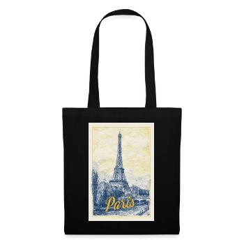 Plan directeur Paris Eiffel - Sac en tissu - noir - Devant