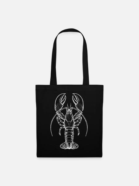 Lobster Lineart Silhouette - Stoffbeutel - Schwarz