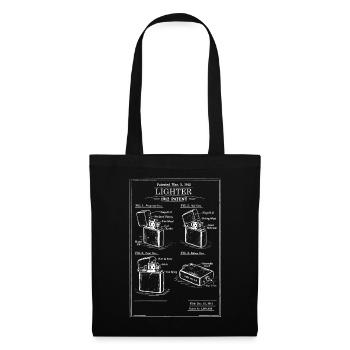 Plan de brevet pour briquet vintage - Sac en tissu - noir - Devant