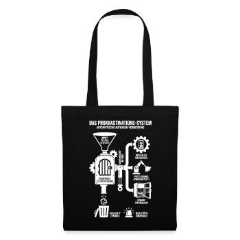 Procrastination System Funny Infographic - Tote Bag - black - Front