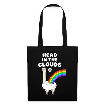 Head In The Clouds 8th Birthday Alpaca - Tote Bag - black - Front