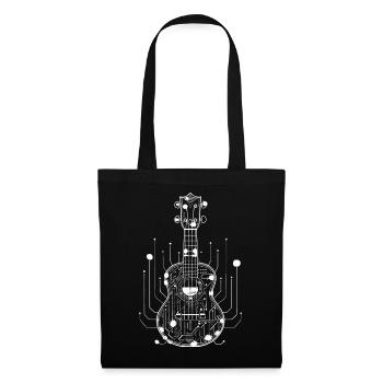 Ukulele Skizze - Stoffbeutel - Schwarz - Vorne