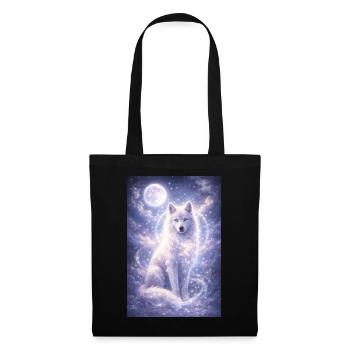 Mystic Wolf Moon Sticker Fantasy Animal Spiritual - Tote Bag - black - Front
