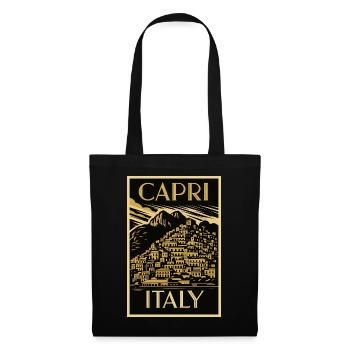 Capri Italy – Noir Gold Vintage Poster Art Deco - Tote Bag - black - Front
