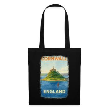 Cornwall England – Watercolor Travel Poster - Tote Bag - black - Front
