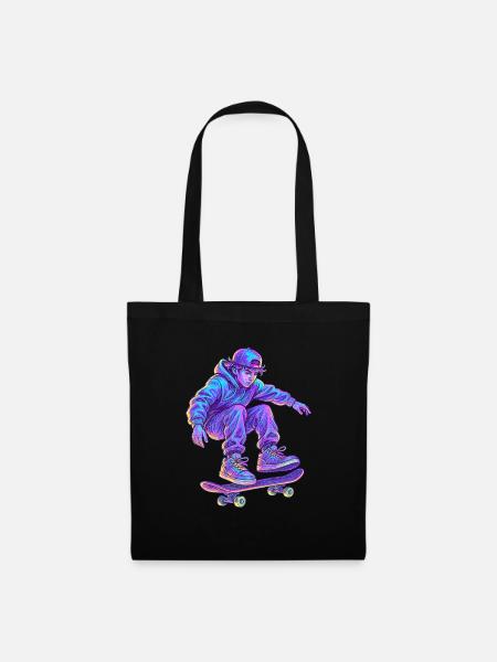 Neon Vapor Skateboarder - Stoffbeutel - Schwarz