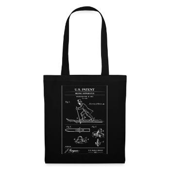 Diagramme de brevet de ski vintage - Sac en tissu - noir - Devant