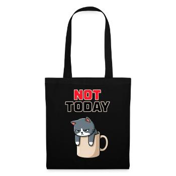 Not Today Cat – lustiges Wüten-Katzen-Meme - Stoffbeutel - Schwarz - Vorne