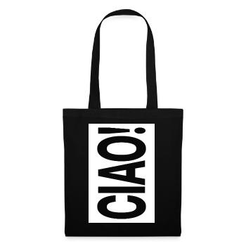 Ciao Typographie Design Minimaliste Vertical - Sac en tissu - noir - Devant