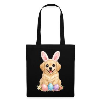 Golden Retriever Goldie Easter Bunny Ears - Tote Bag - black - Front