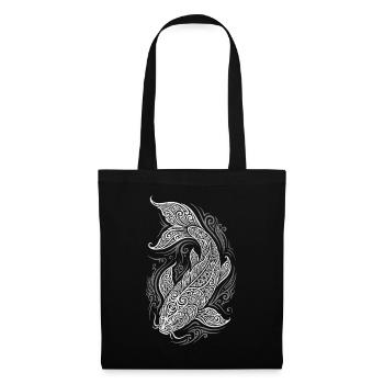 Ornament-Koi Fische - Stoffbeutel - Schwarz - Vorne