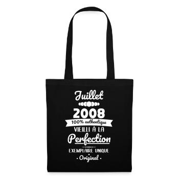 Anniversaire 18 ans - Juillet 2008 Original - Sac en tissu - noir - Devant