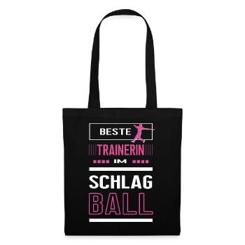 Beste Schlagball Trainerin Schlagballtrainerin - Stoffbeutel - Schwarz - Vorne