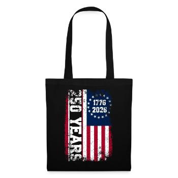 Style rouille du drapeau américain 1776–2026 - Sac en tissu - noir - Devant