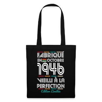 80th Anniversary - Made in October 1946 - Tote Bag - black - Front