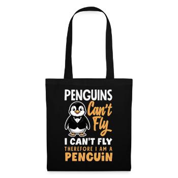 Pingouin mignon - Cadeau pour l’amoureux des manchots - Sac en tissu - noir - Devant