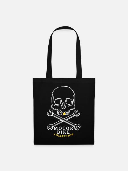 Skull & Bolts Motorcycle Collection - Tote Bag - black