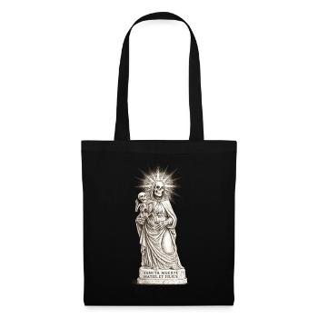 Düsteres Sancta Muerte Design mit Skelett-Madonna  - Stoffbeutel - Schwarz - Vorne