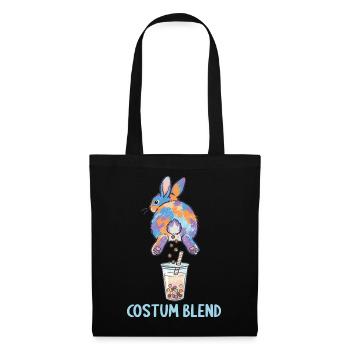 Cute Bunny Funny Boba Bubble Tea - Tote Bag - black - Front