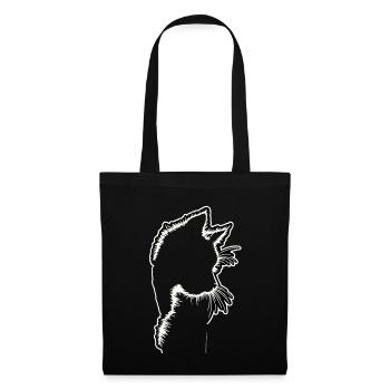 Katzensilhouette | Minimalistisches Design - Stoffbeutel - Schwarz - Vorne