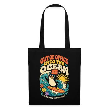 Penguin on vacation – Out of Office - Tote Bag - black - Front