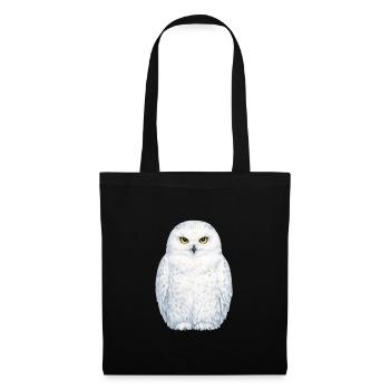 Watercolor snowy owl illustration - Tote Bag - black - Front
