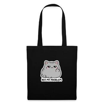 Not My Problem Cat Sticker - Tote Bag - black - Front