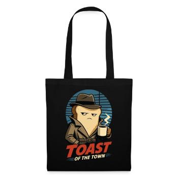 Toast of the Town – Film Noir Frühstück Humor - Stoffbeutel - Schwarz - Vorne