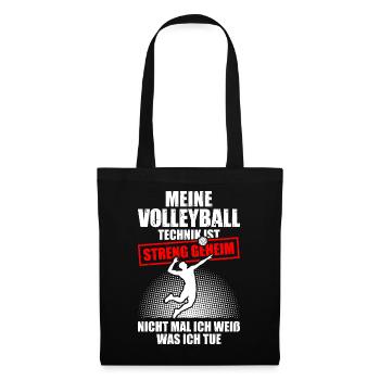 Meine Volleyball Technik Volleyballspieler - Stoffbeutel - Schwarz - Vorne