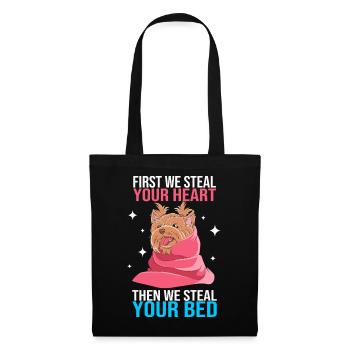 Yorkshire Terrier - Stoffbeutel - Schwarz - Vorne