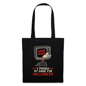 Ich habe mein Spiel für Halloween Retro CRT pausiert - Stoffbeutel - Schwarz - Vorne