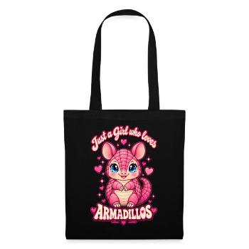 Just a Girl Who Loves Armadillos  Pink Valentine - Stoffbeutel - Schwarz - Vorne
