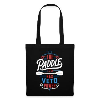 Kajak – The Paddle Has Veto Power - Stoffbeutel - Schwarz - Vorne