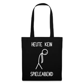 Heute kein Spieleabend Gesellschaftsspiel - Stoffbeutel - Schwarz - Vorne