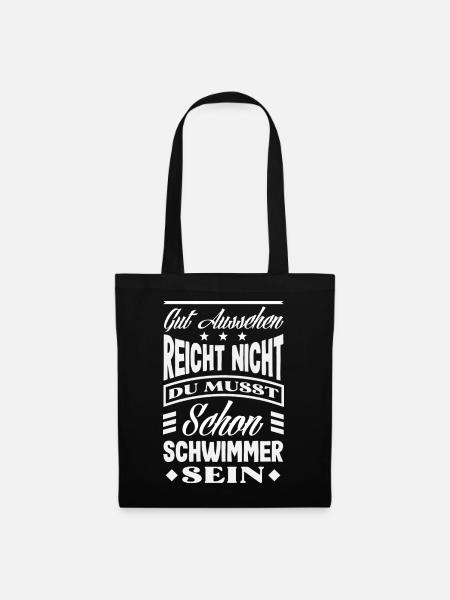 Schwimmsport Schwimmer Spruch Geschenk - Stoffbeutel - Schwarz
