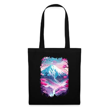 Retro Paysage Aesthétique Japonais - Sac en tissu - noir - Devant
