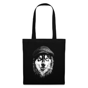 Alaskan Malamute Bobble Hat Dog Sled Dog - Tote Bag - black - Front