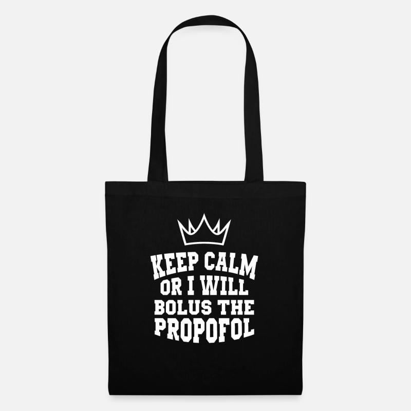 Keep calm Krankenschwester Shirt Anästhesie ITS - Stoffbeutel - Schwarz
