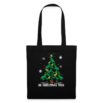 Dinosaur Christmas Tree T-Rex Christmas - Tote Bag - black - Front