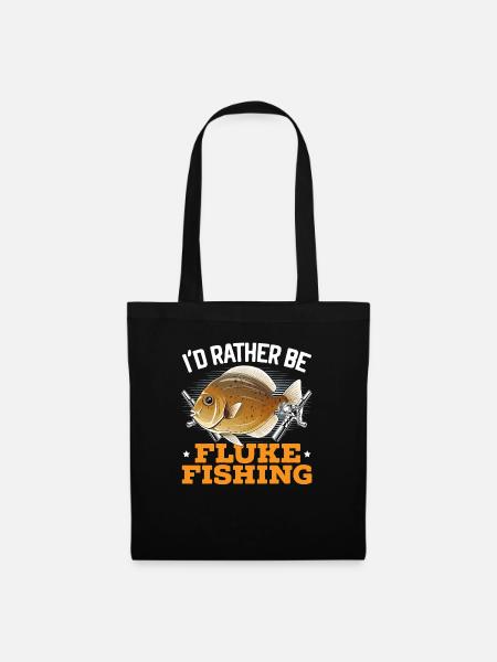 Flunder Fishing Fischfänger Sommerflunder - Stoffbeutel - Schwarz